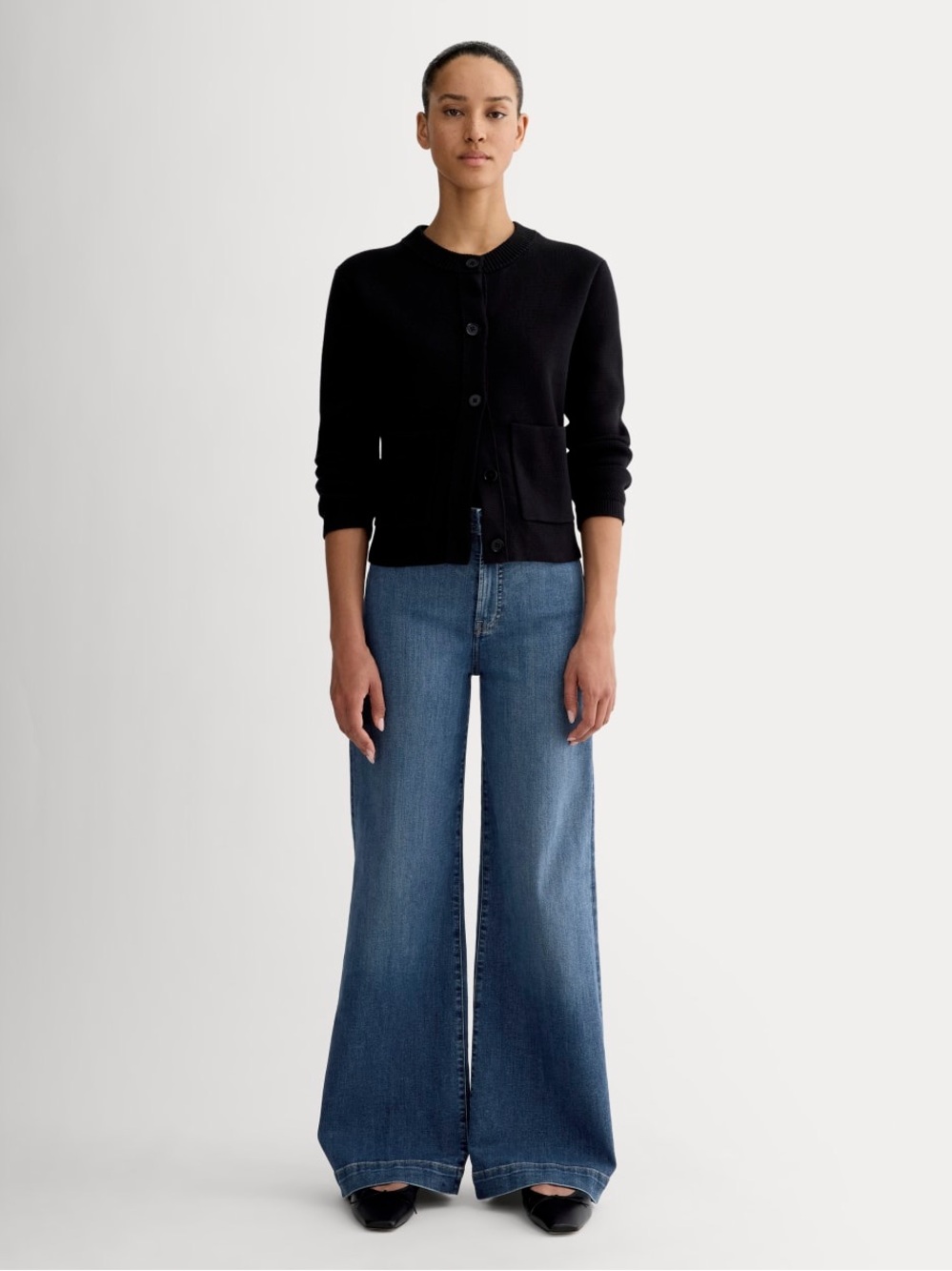 Everlane The High-Key Jean Medium Indigo High Rise Wide Leg Size 25 Regular NWOT
